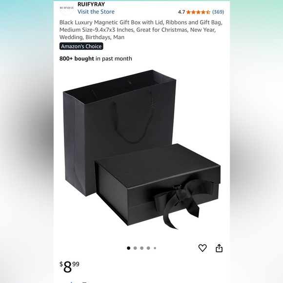 🆕 SET OF 5 - Elegant Black Gift Wrap Set - Picture 5 of 8